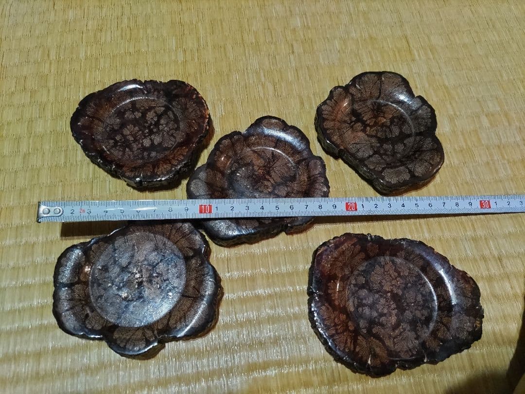 ホソマ様　茶托 菊花木５枚　他２点のお纏め価格