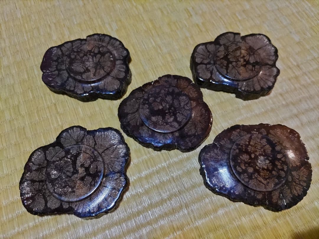 ホソマ様　茶托 菊花木５枚　他２点のお纏め価格