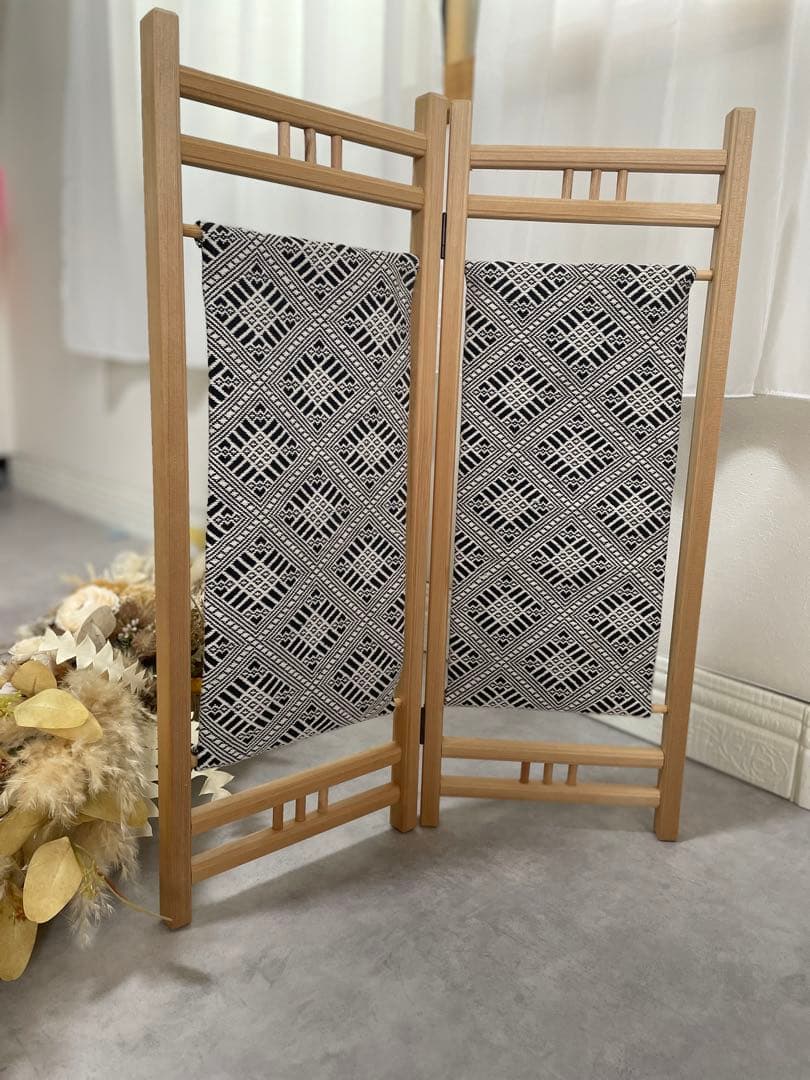 こぎん刺し　木製　パーテーション