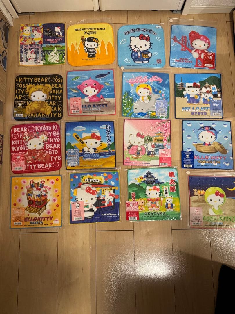 ハローキティ タオルセット 89枚+キティキーホルダー・シャーペン・ボックス2個