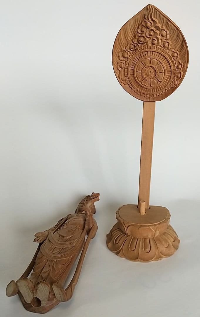 観音菩薩立像#177 観世音菩薩 聖観音 3寸◆白檀 木彫 仏像