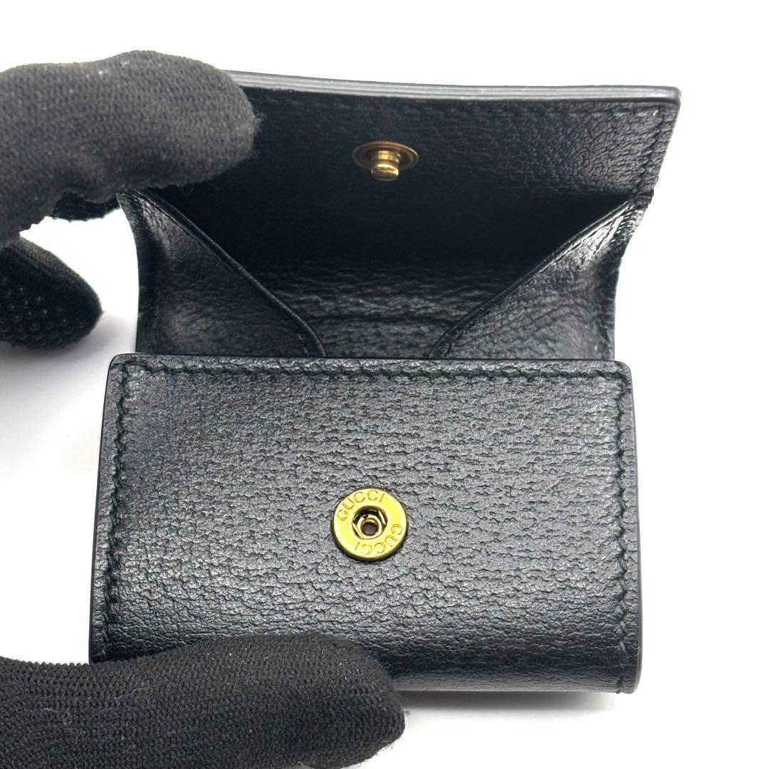 美品 グッチ ケース マーモント GG ゴールド ブラック レザー
