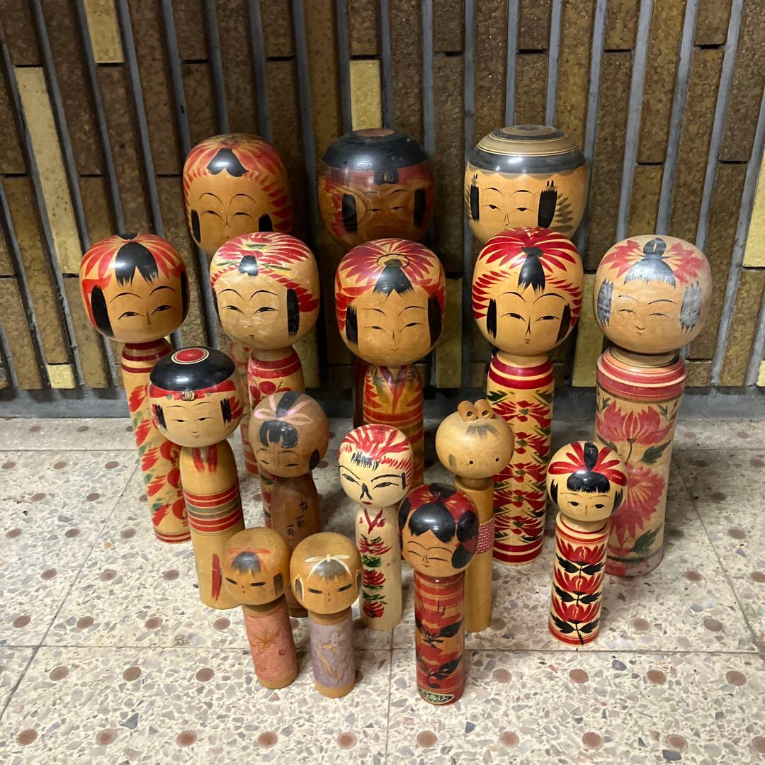 D-3 伝統こけし 16点まとめ売り 大量コレクション 郷土玩具 アンティーク