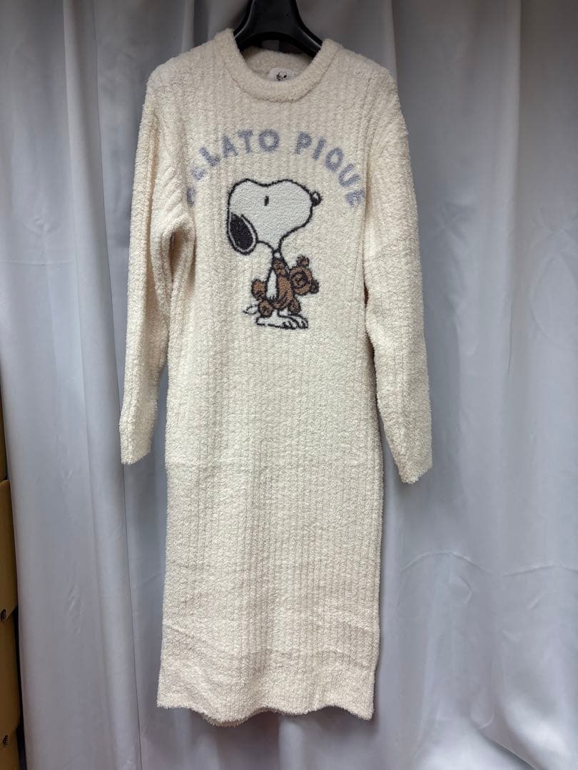 新品 ジェラートピケ SNOOPYジャガードワンピース スヌーピー ジェラピケ