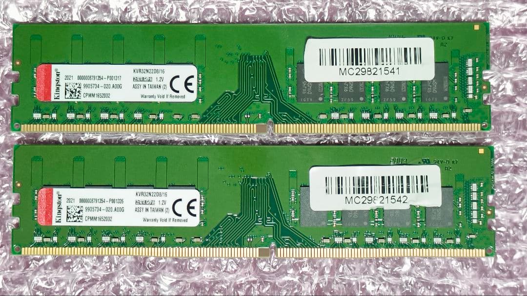 DDR4 16GBx2枚 32GB pc4-3200 動作確認済み ①