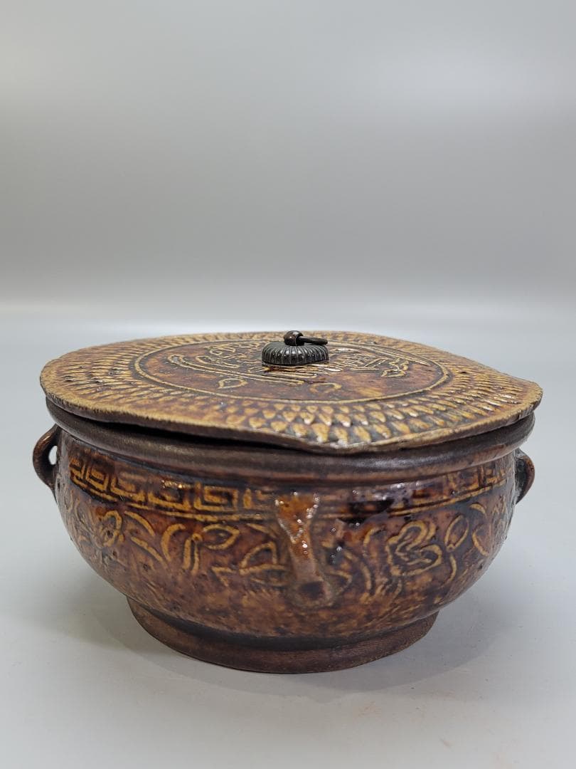 茶道具 唐物 コウチ 平水指 蓋物 骨董品