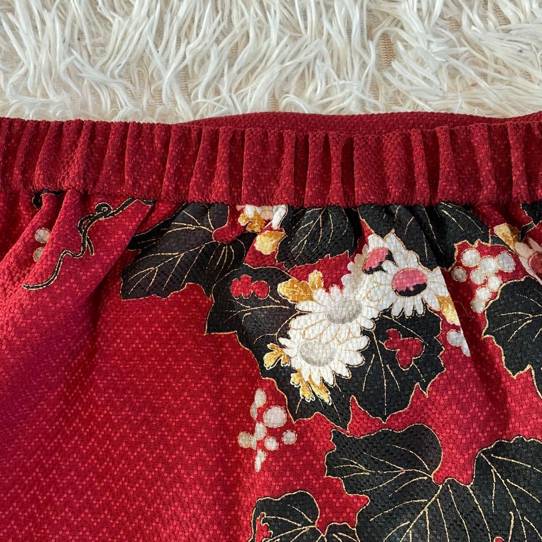 Pagong 未使用タグ付き　和柄　花柄　日本製　スカート　蔦と菊牡丹