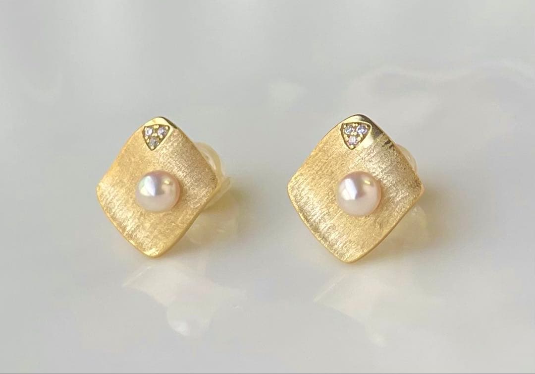 あこや真珠 絶品照り 高品質 s925ピアス ベビーパール ヘアライン加工 上質