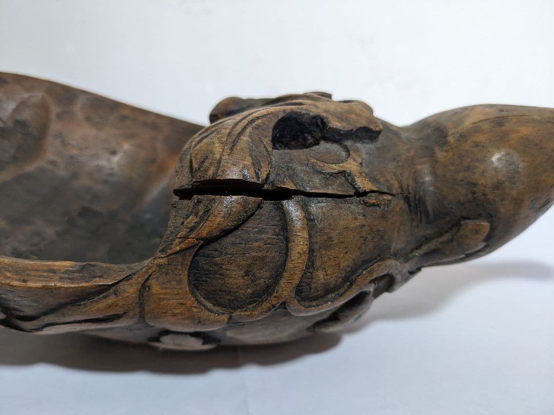 ♦中国古玩 花生 花器 竹根 竹製 清時代 茶葉用道具 古美術品 置物飾り骨董品