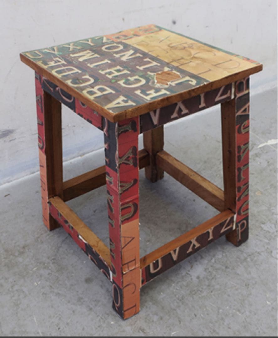 ※ Oakland　アクメファニチャー　アルファベットプリントスツール