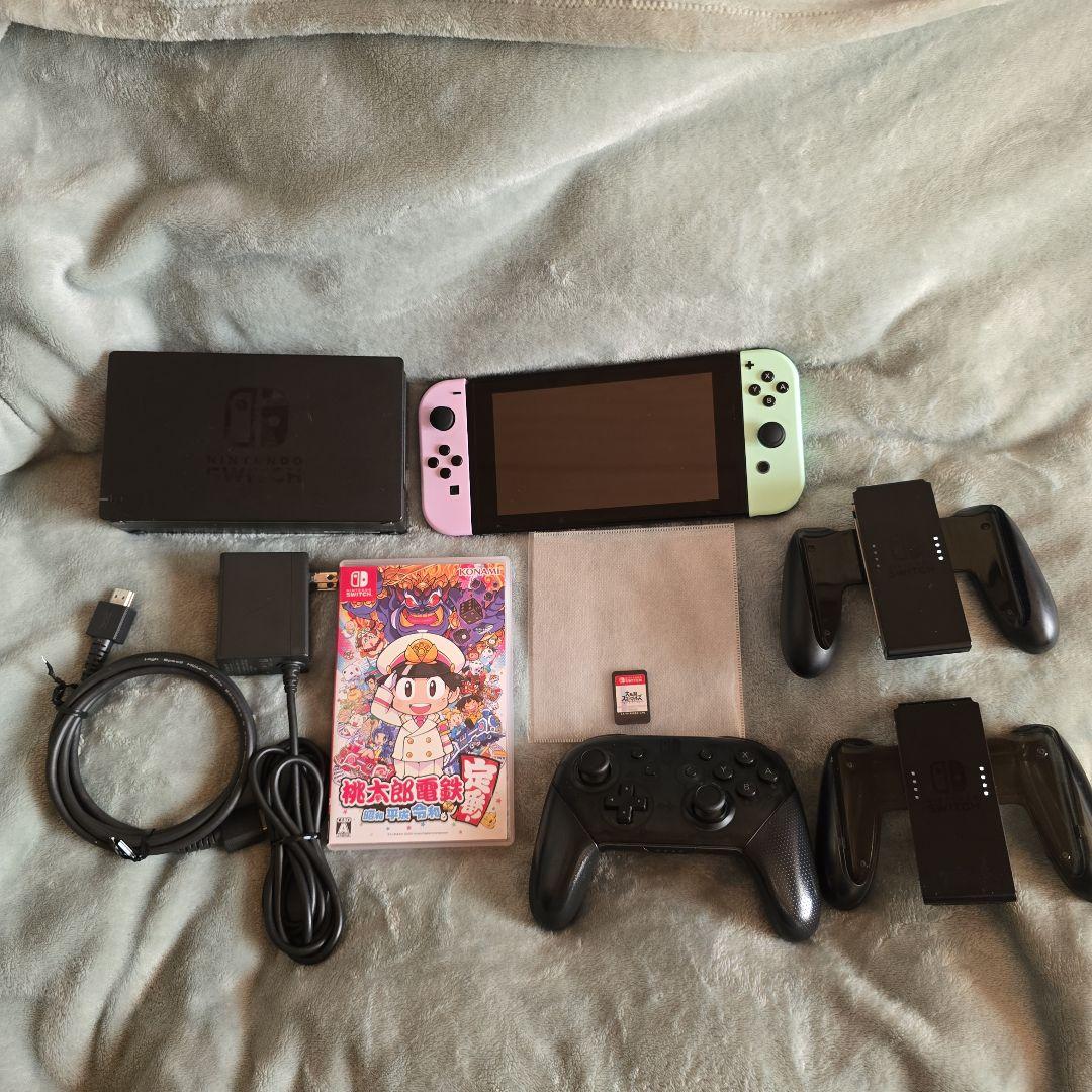 Nintendo Switch 本体 ピンク・グリーン 付属品付き