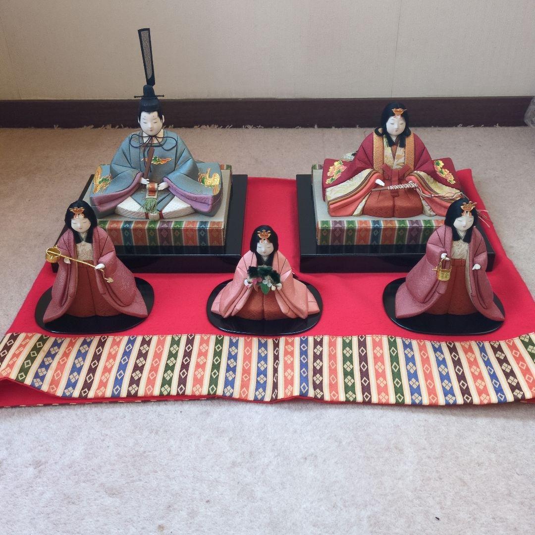 myg52 伝統的な木目込みひな人形 5体セット