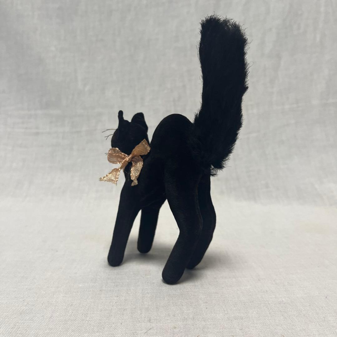 アンティーク　シュタイフ　黒ねこ　ドイツ