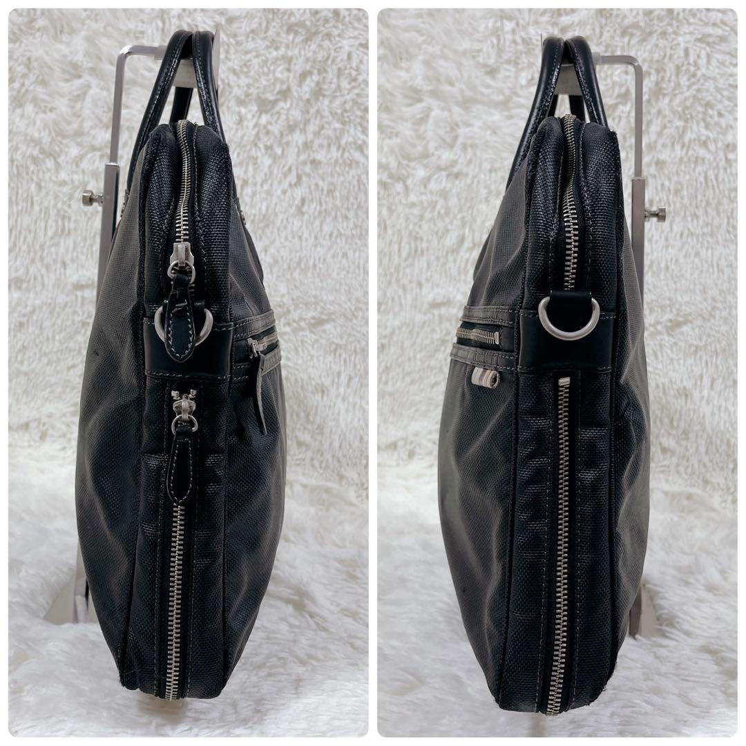 Paul Smithポールスミス　ビジネスバッグオールレザーブラックマルチカラー