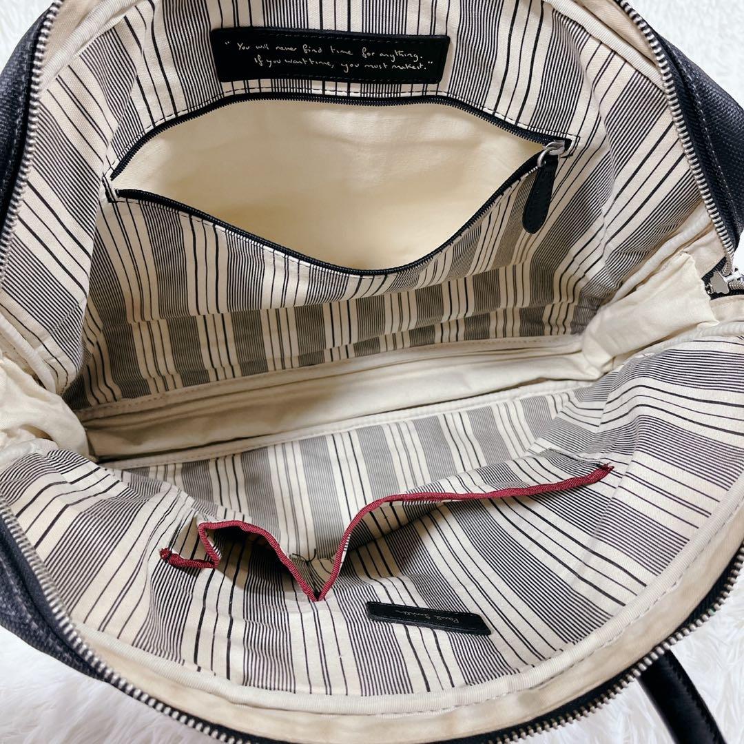 Paul Smithポールスミス　ビジネスバッグオールレザーブラックマルチカラー