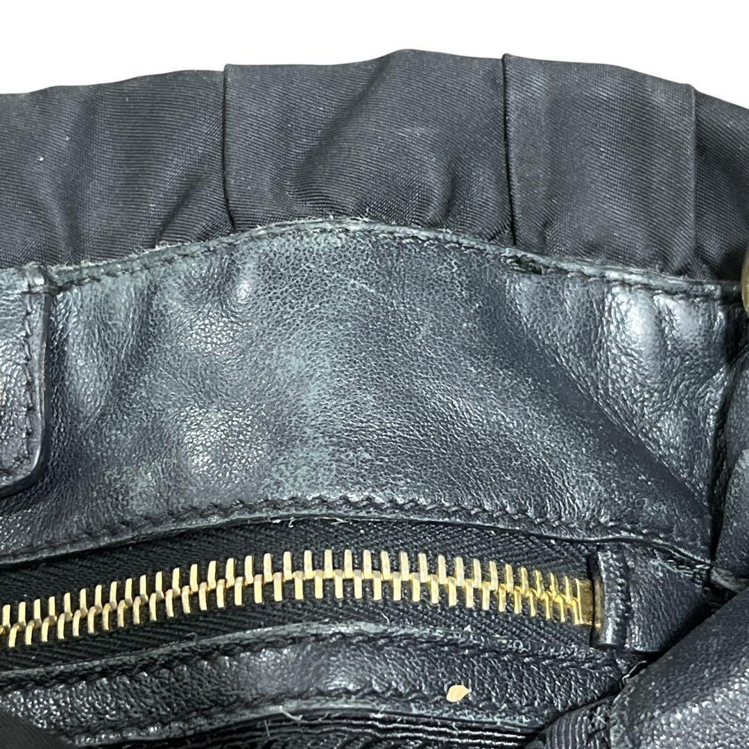 プラダ 2way ハンドバッグ　ショルダーバッグ　ギャザー　A4可　ナイロン