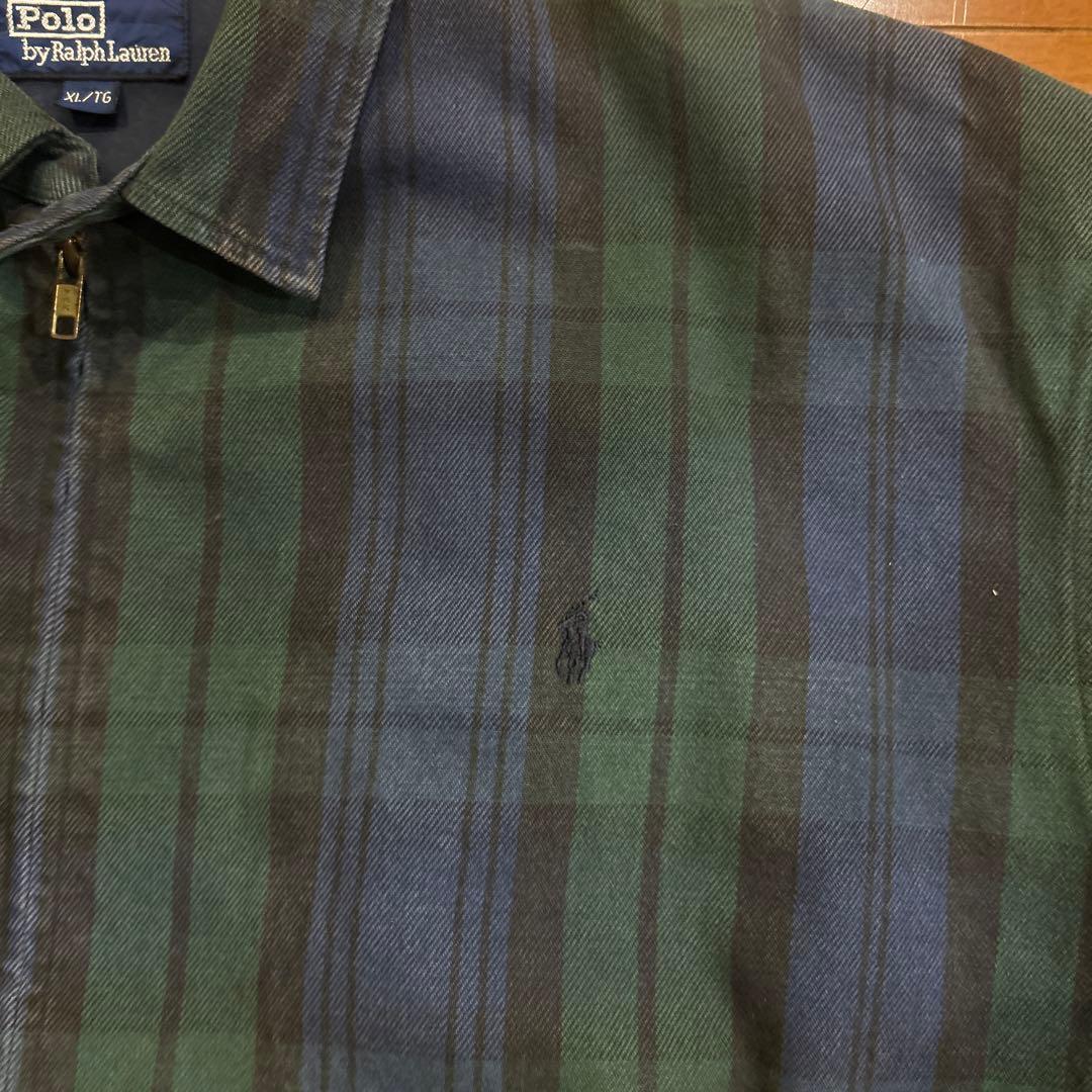 ★ポロラルフローレンブラックウォッチジャケットXL