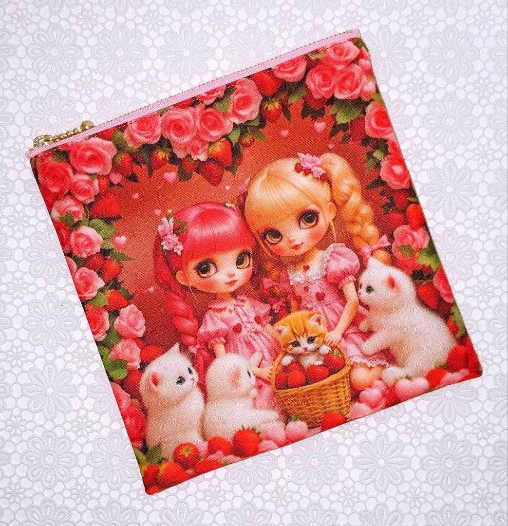 フラットポーチ♡レディ＆わんことにゃんこ