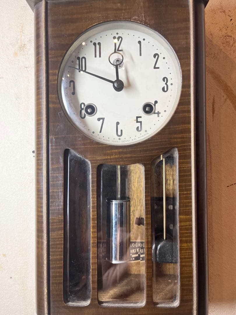 愛知時計　ミニミニ　柱時計　古時計　振り子　レトロ　ゼンマイ　ボンボン　精工舎