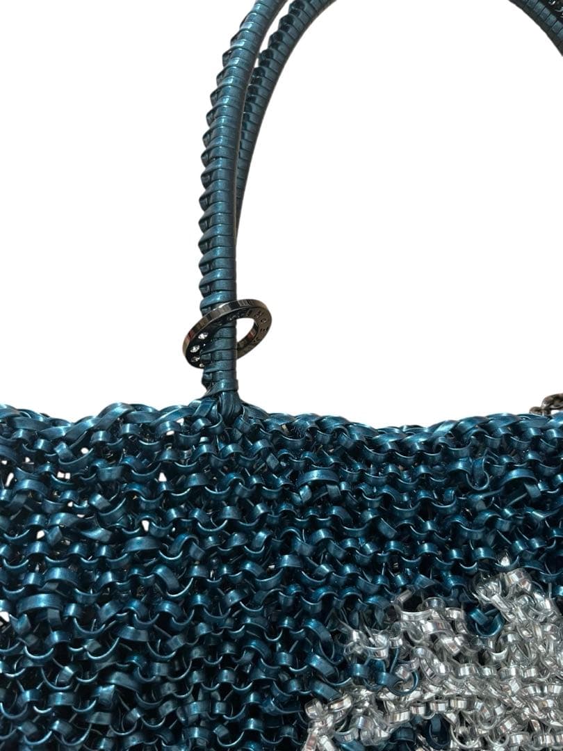 希少　アンテプリマ　ワイヤーバッグ　ハンドバッグ　ブルー　ハワイ限定　ヤシの木