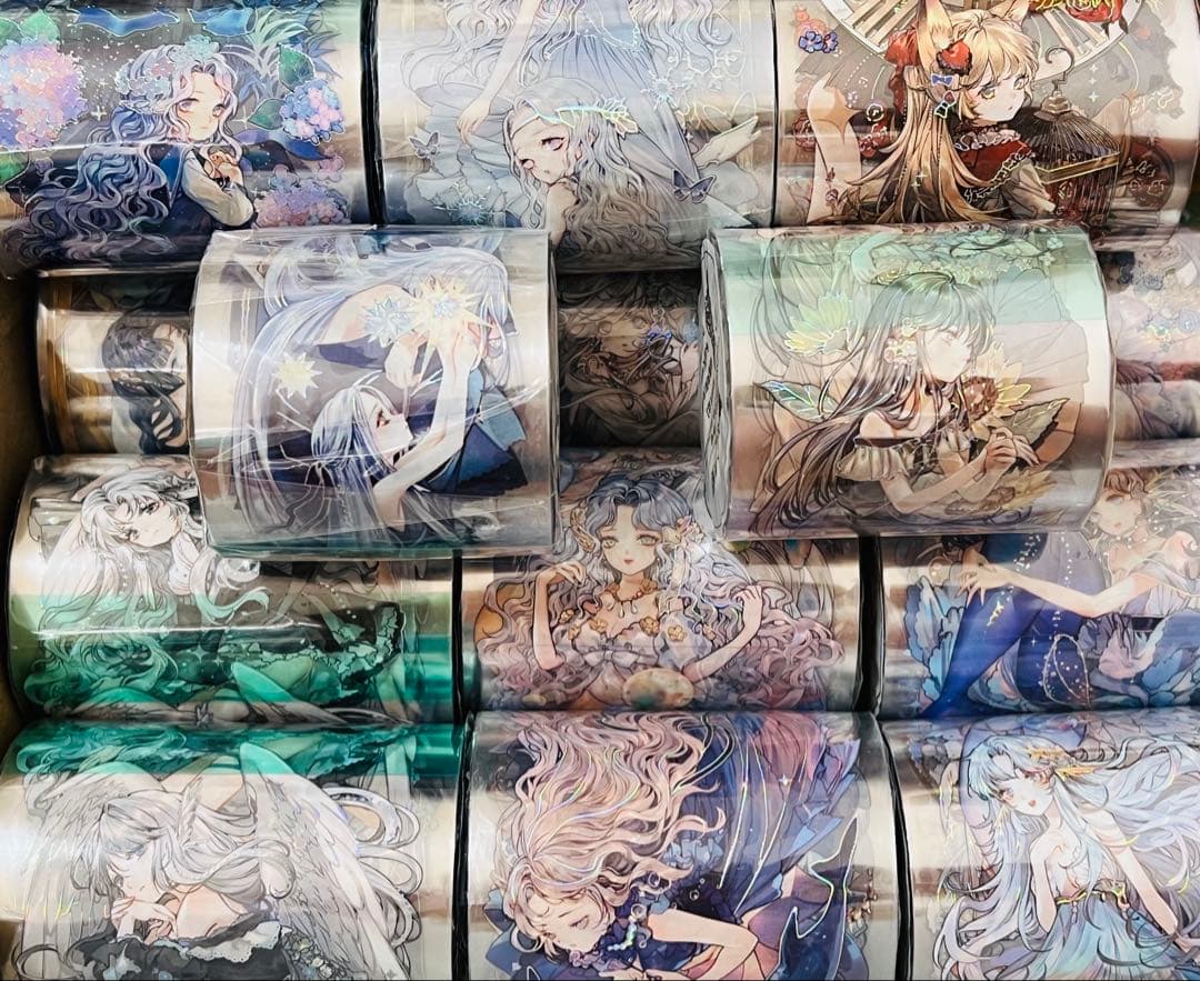 《在庫処分セール》海外　人物　マスキングテープ　墨魚 14点　⚠️ホロpet