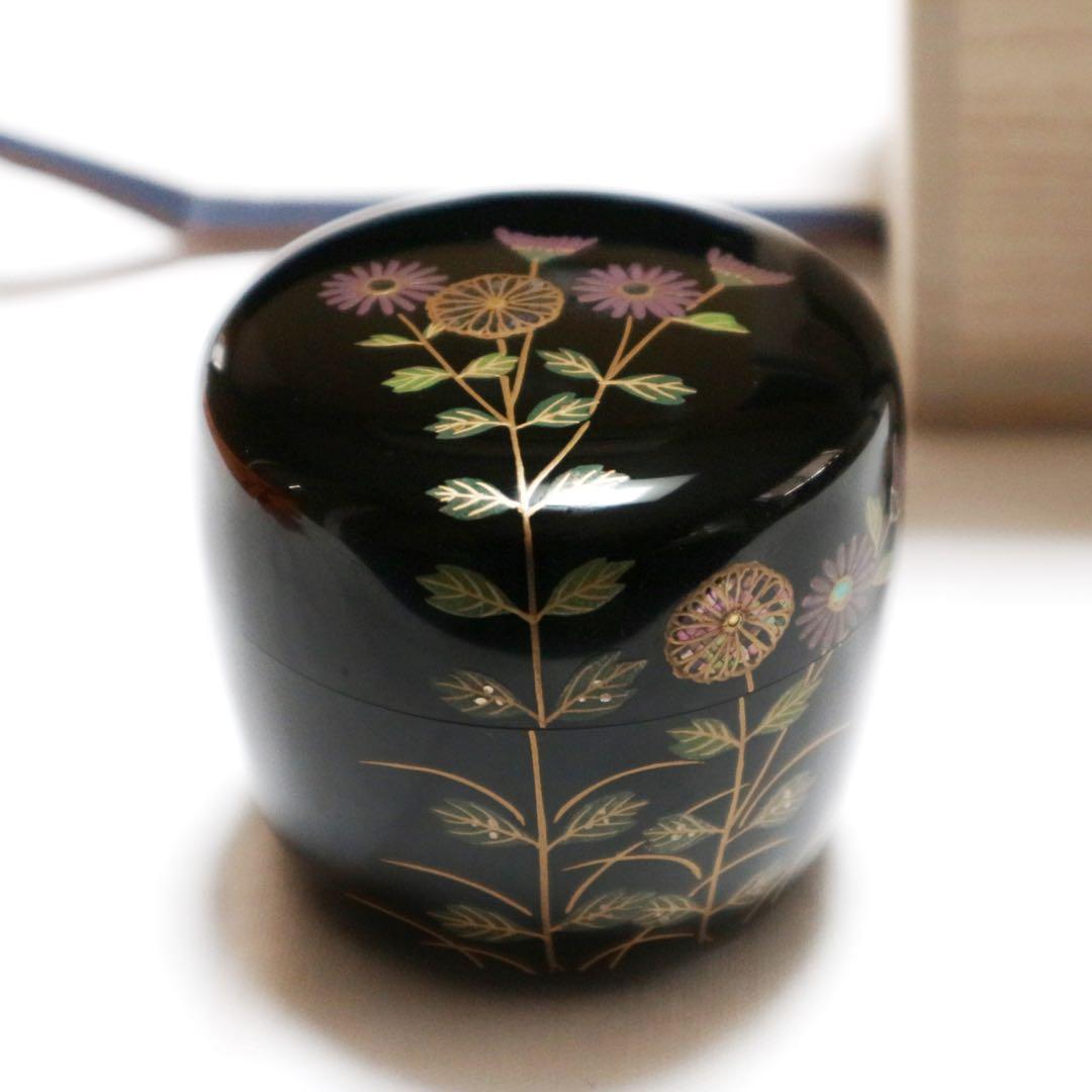 山中塗　棗、生駒池田作　茶せん、輪島塗　茶杓　セット