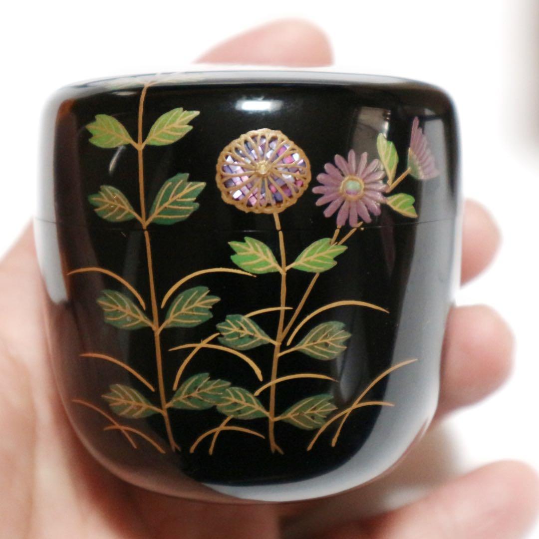 山中塗　棗、生駒池田作　茶せん、輪島塗　茶杓　セット