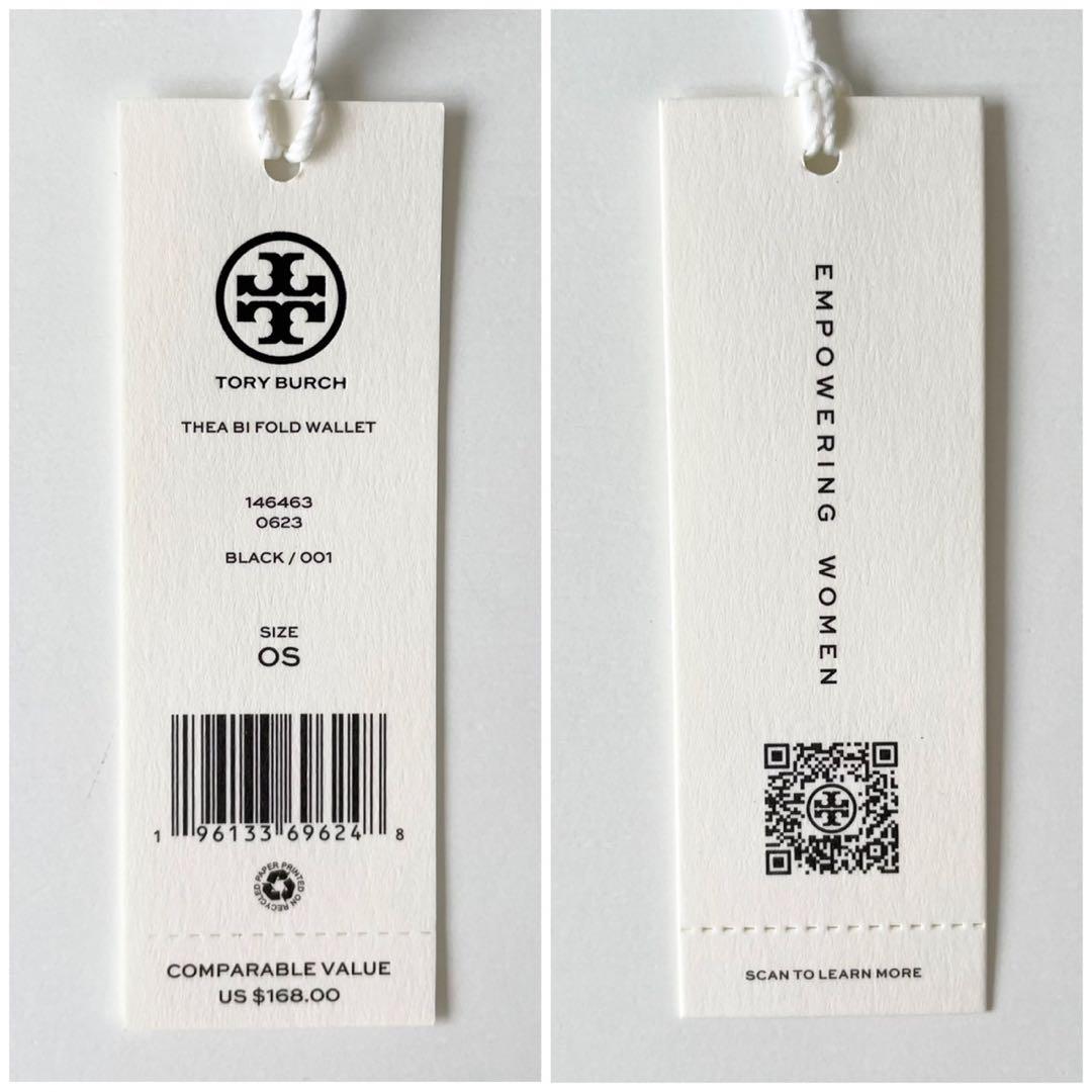 【新品】TORY BURCH 新作 ティア THEA 二つ折り財布 黒 本革