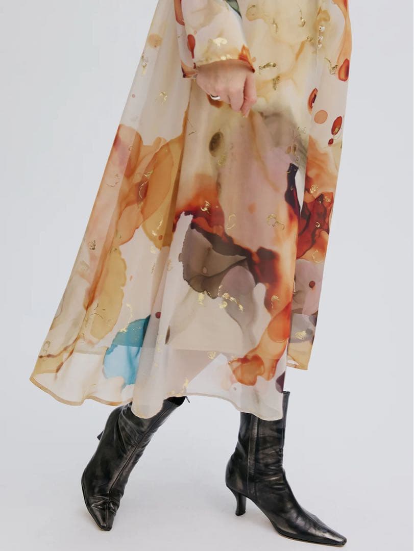 【美品】AMERI Mサイズインクアートドレス ワンピース