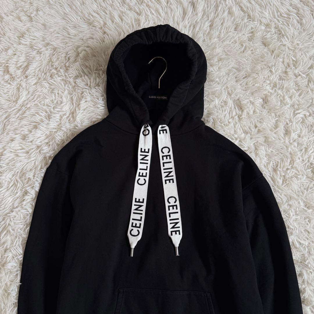 美品　現行　セリーヌ　パーカー　ブラック　Lサイズ　フード　長袖