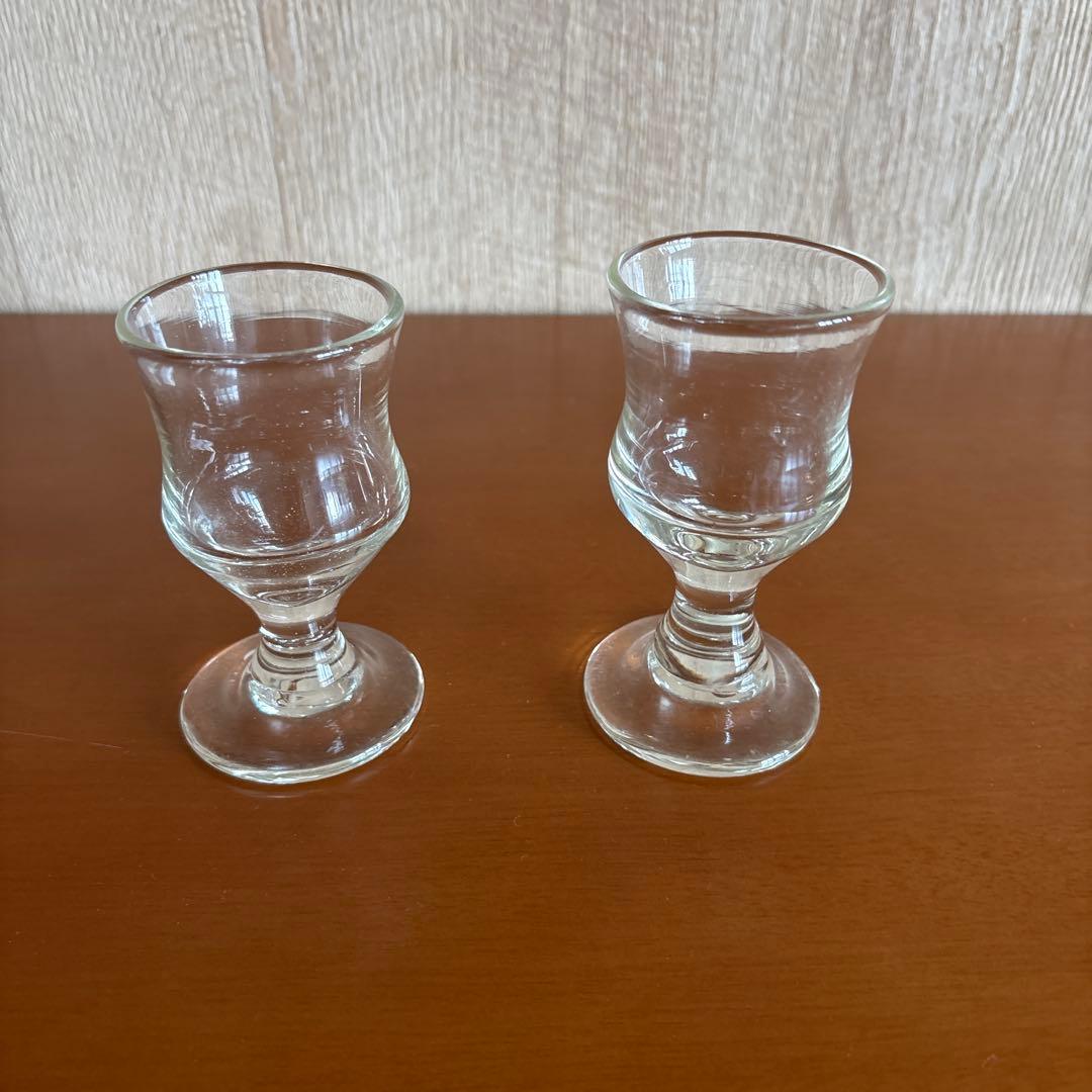 安土忠久氏作 吹きガラスワイングラス2個セット