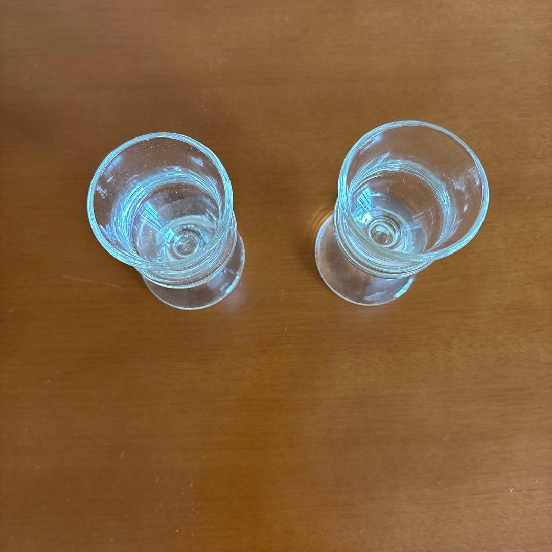 安土忠久氏作 吹きガラスワイングラス2個セット