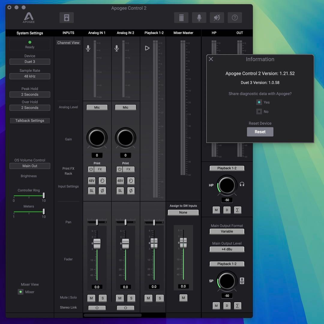Apogee Duet3 オーディオインターフェイス