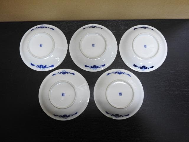 亀山焼　染付皿　5枚　MA298
