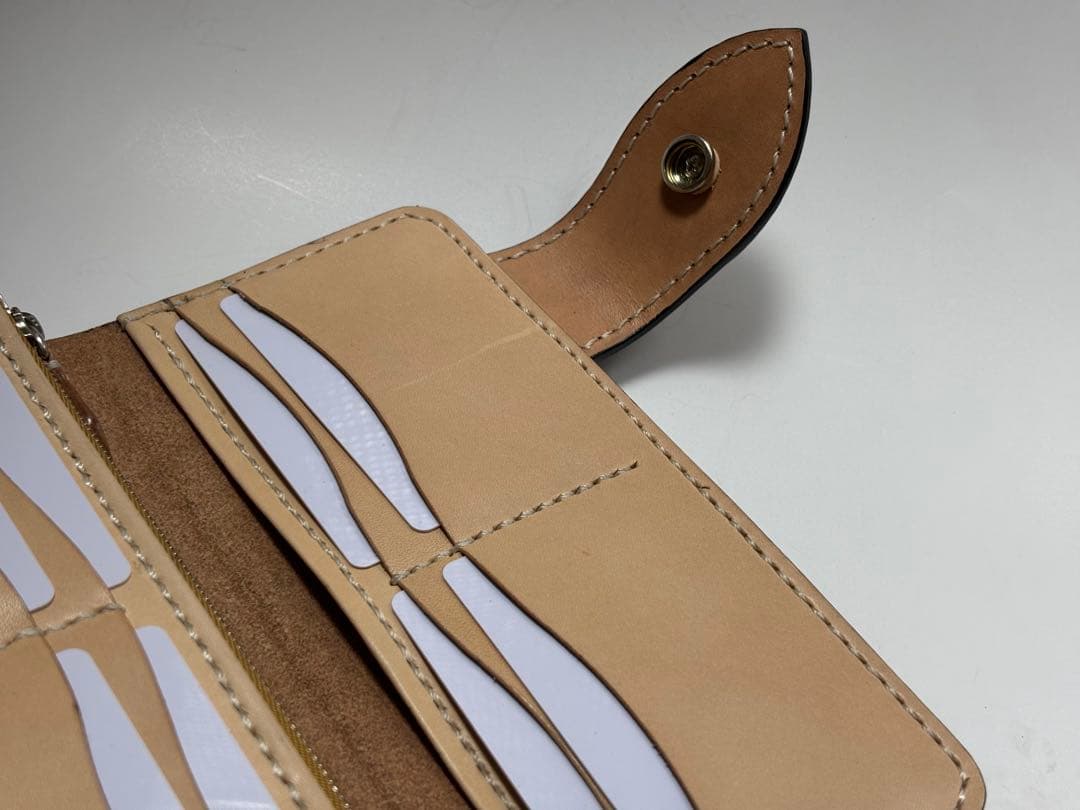 ウォレット　長財布　レザーカービング　ヌメ革　レザークラフト