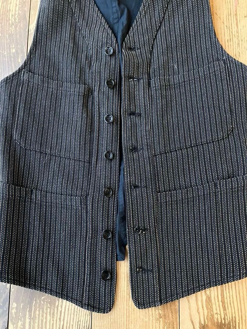 ANATOMICA アナトミカ ベスト ジレ ストライプ柄 XS フランス製