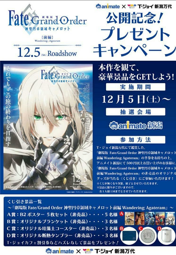 Fate/Grand Order　キャメロット前編　ポスターセット