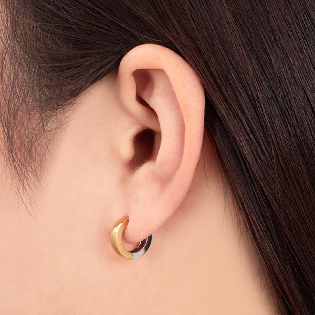 新品■9万 ジュエリーツツミ プラチナ/K18イエローゴールドリバーシブルピアス