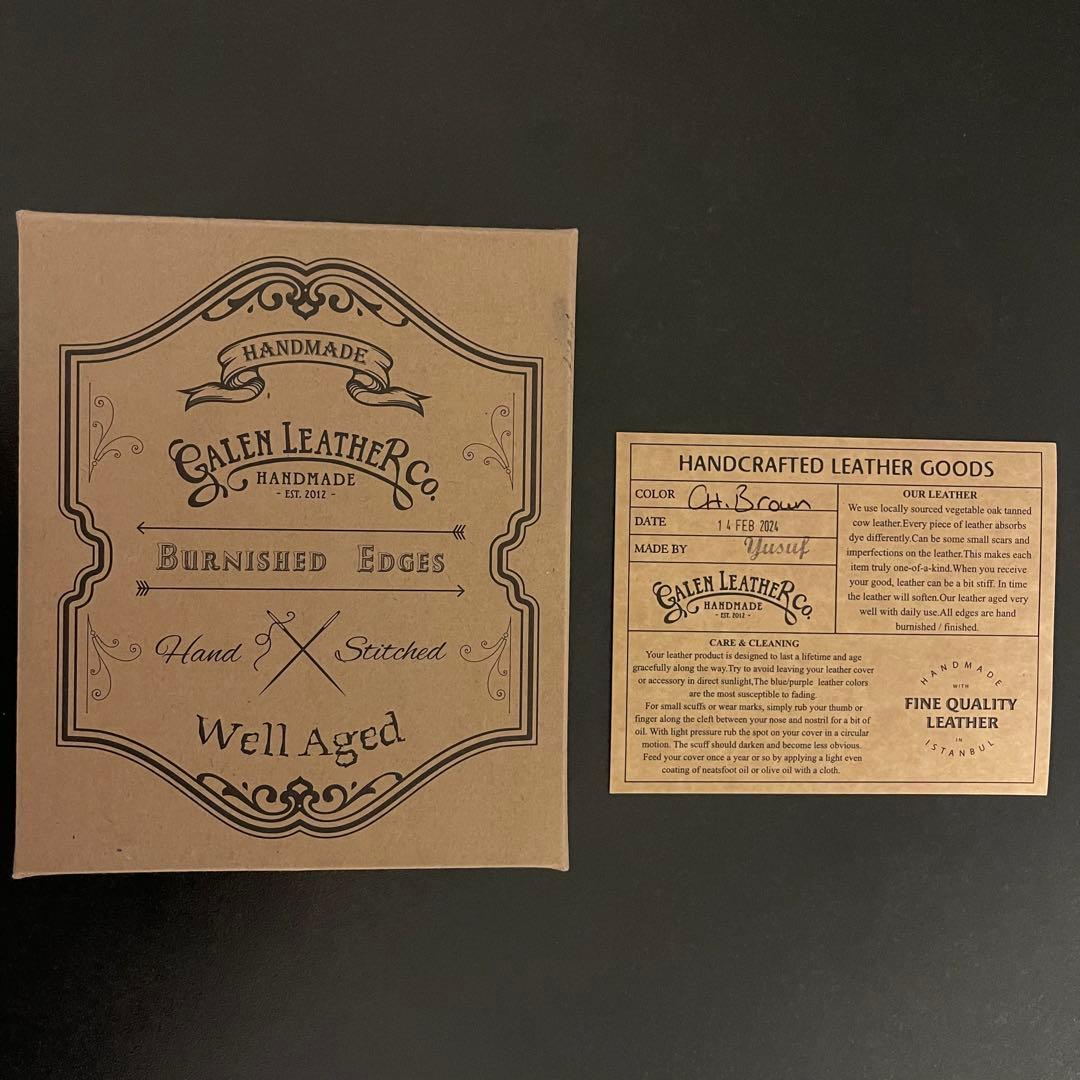 N【Galen Leather】レザーラウンドジップ10本差しペンケース