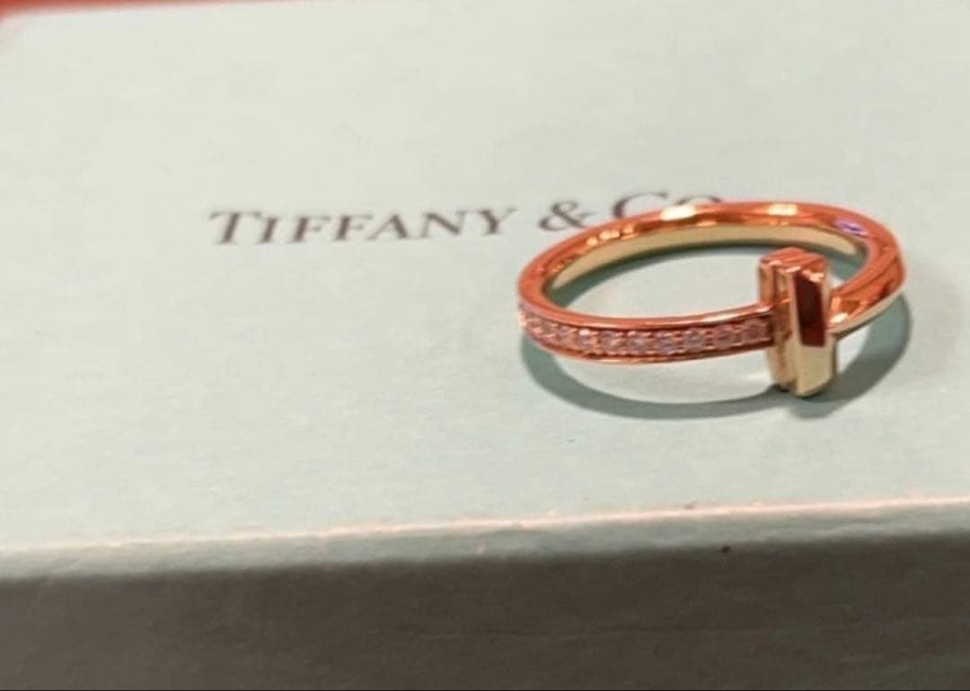 TIFFANY⭐︎ティファニー Tワン リング　13号　ローズゴールド