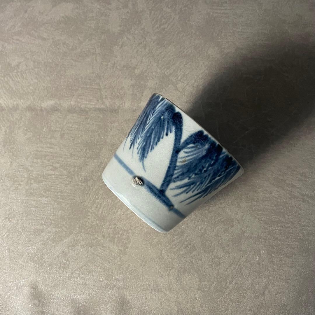 太白手柳文猪口 江戸時代 太白 美濃古陶 美濃焼 瀬戸焼 古美濃 骨董 古美術