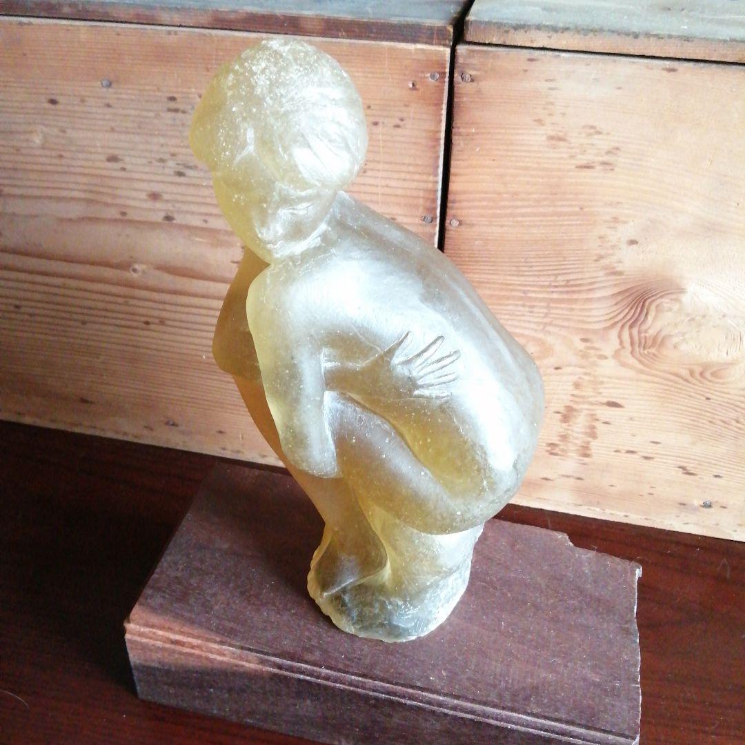 茂木弘行　ガラス製裸婦像　23cm