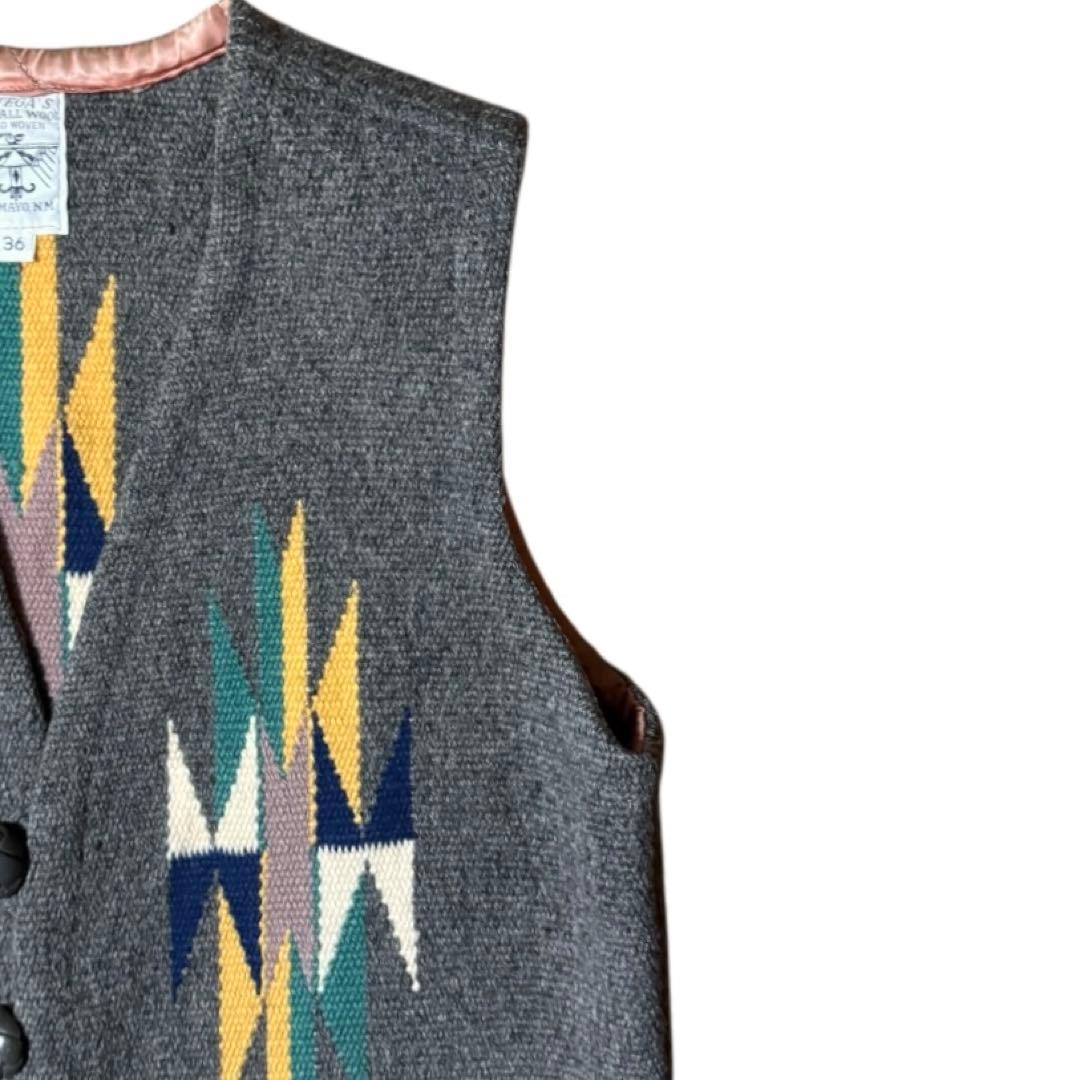 雰囲気抜群 ORTEGA'S オルテガ チマヨベスト くるみボタン 36 グレー