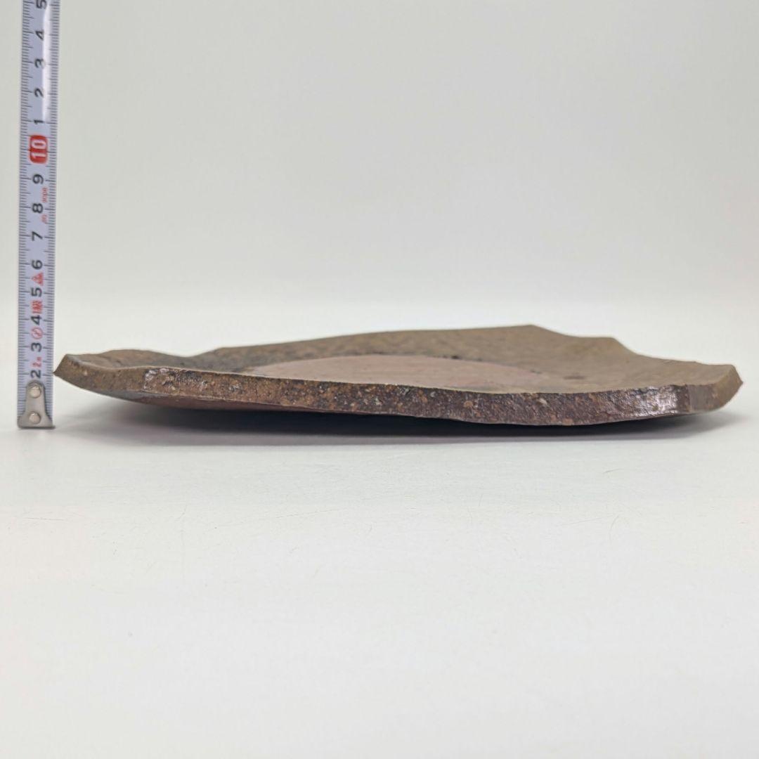 岡山県重要無形文化財 金重道明 備前焼 隅切四方皿 角皿 中皿 和食器 在銘