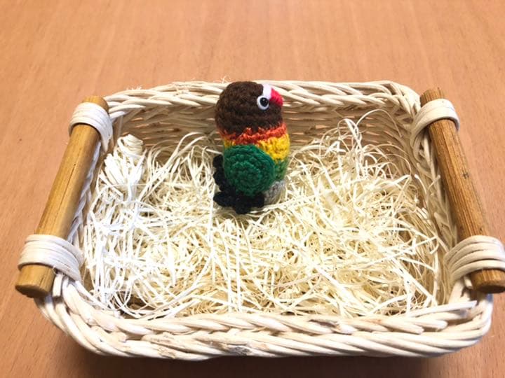 編みぐるみ♡ちっちゃ♡シリーズ ボタンインコちゃん （ルリコシ）