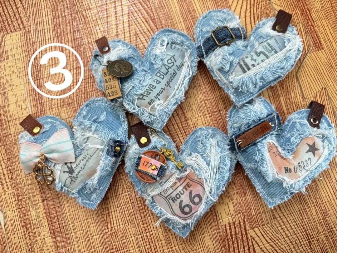 メグえもん様お取り置き ぷっくりミニハートチャーム　6点セット