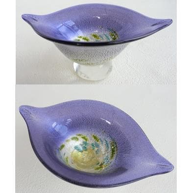 【新品☆未使用】銀被せ宙吹きガラスアート 置物