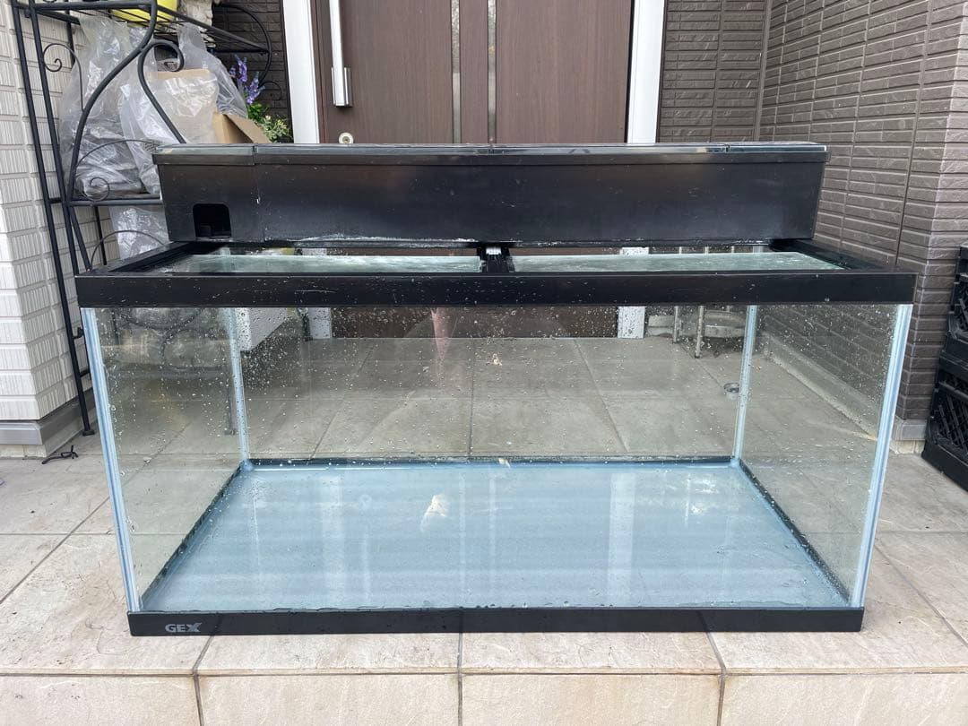 GEX 900ガラス水槽 上部濾過槽セットフタ付き