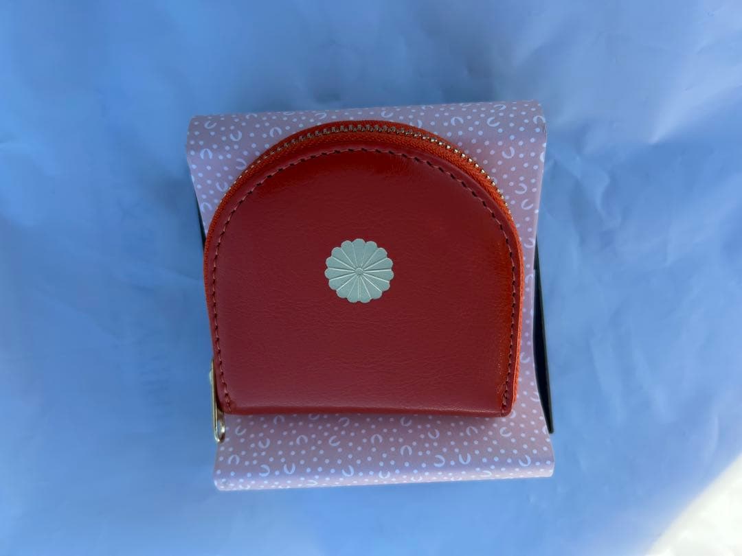 皇居 馬蹄型小銭入　財布 オレンジ