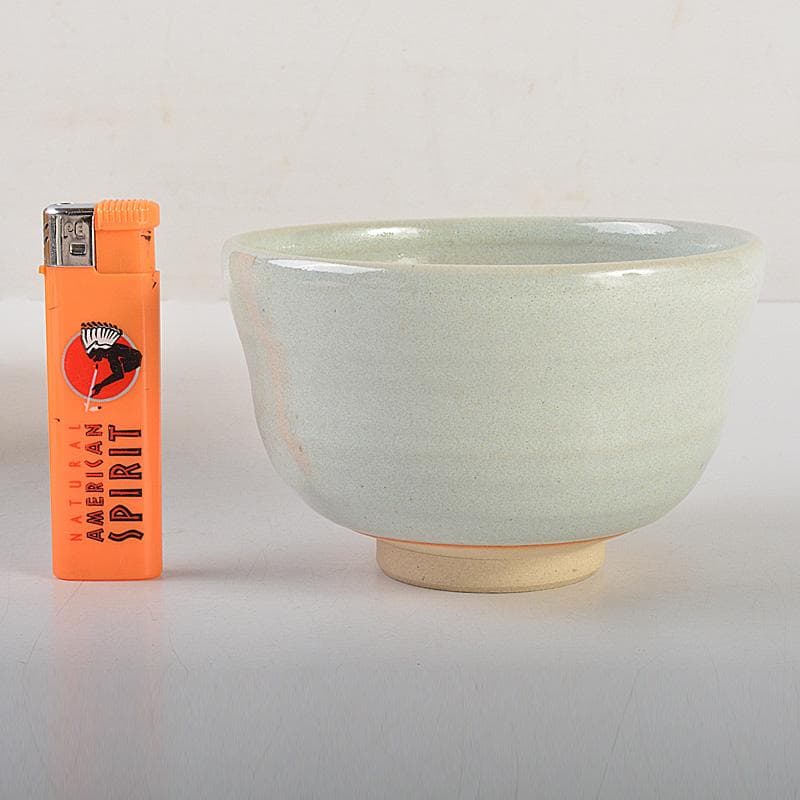 茶道具　京焼　平安　橋本紫雲造　失透釉　大根蕪文　茶碗　共箱　V　6555